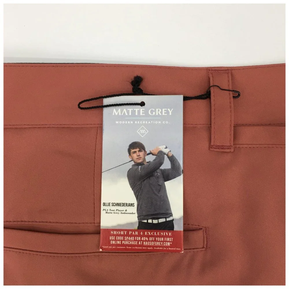 New Matte Grey Mens Golf Shorts Size 38 Lightweight Wayfarer Casual 10.5